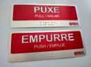 Placa Puxe Empurre Com Braille Autoadesiva
